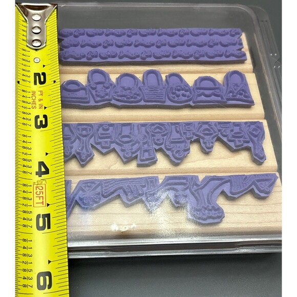 Stampin up! Rubber Stamp Set Borders It's A Girl Thing Purse Shoes Fashion VNTG - Picture 6 of 6